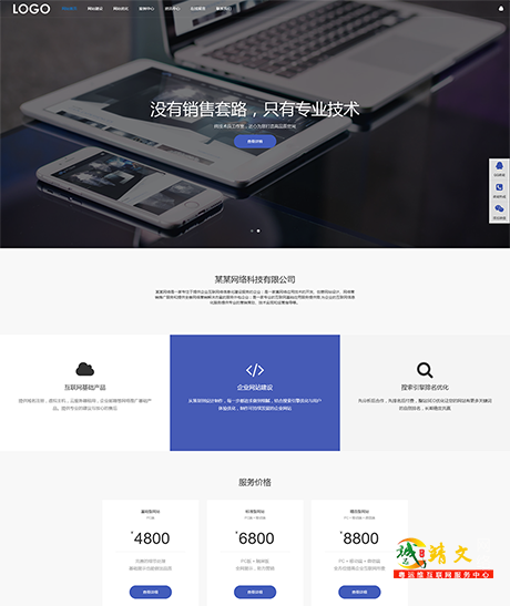响应式网站建设网络科技网站模板16867