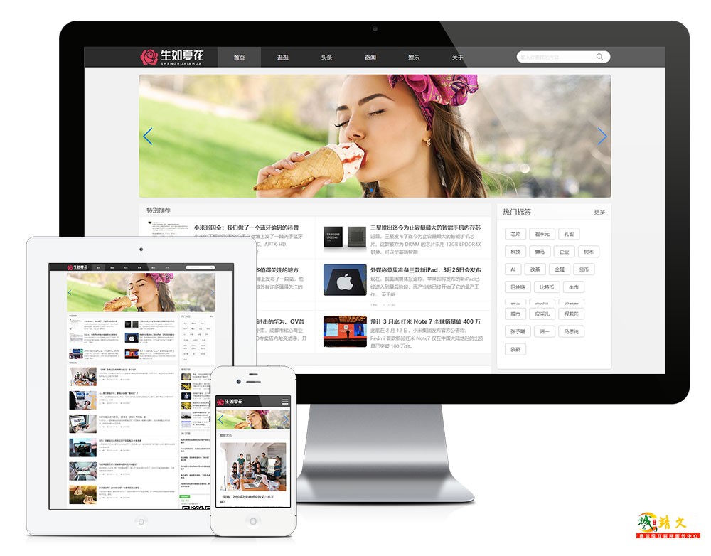 响应式博客自媒体运营类网站模板11850